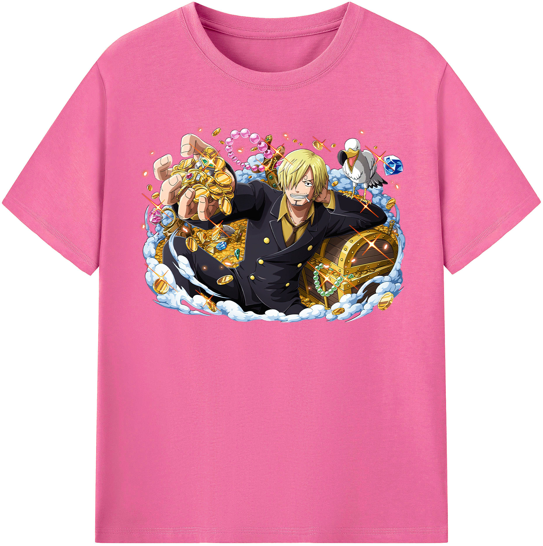 （画像用） ワンピース サンジ ONE PIECE Sanji レディースカジュアルプリントTシャツ（綿100％）
